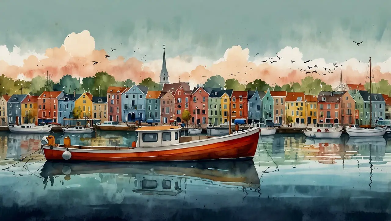 marina, sea, beach