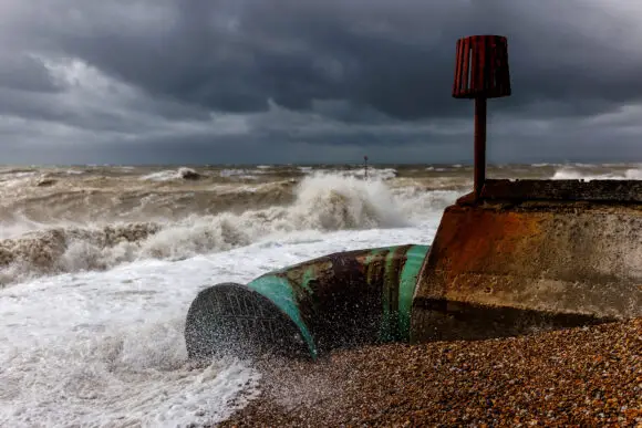 storm overflow outlet at bexhill on sea getty