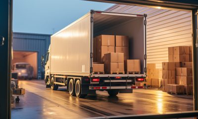 boxes loaded on large truck outside warehouse 622375139 AdobeStock scaled