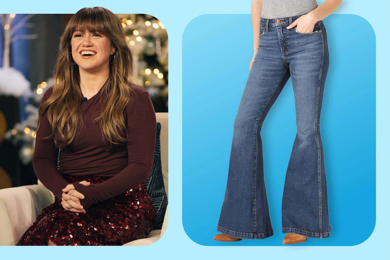 peo kelly clarksons flare jeans are dressy enough for the office and similar pairs start at dollar35