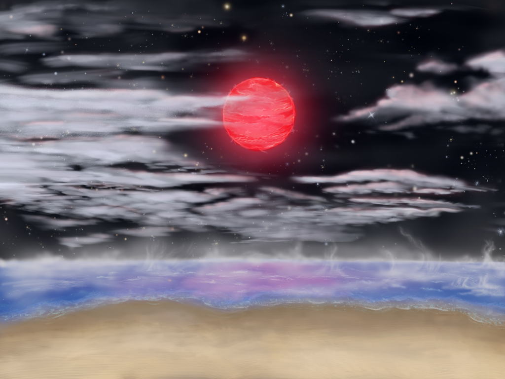 M dwarf deep red star