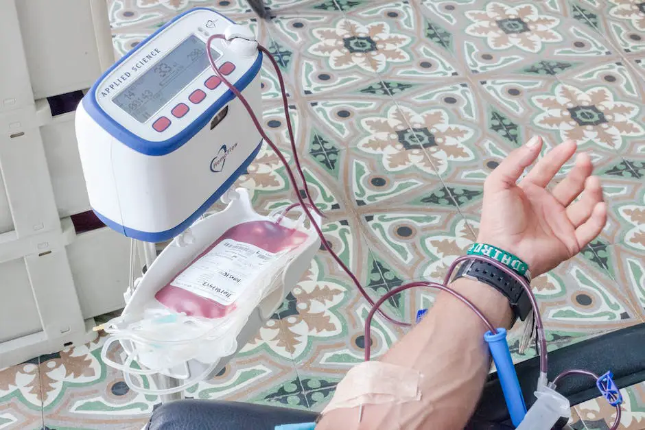 Illustration of a phlebotomist drawing blood from a patient